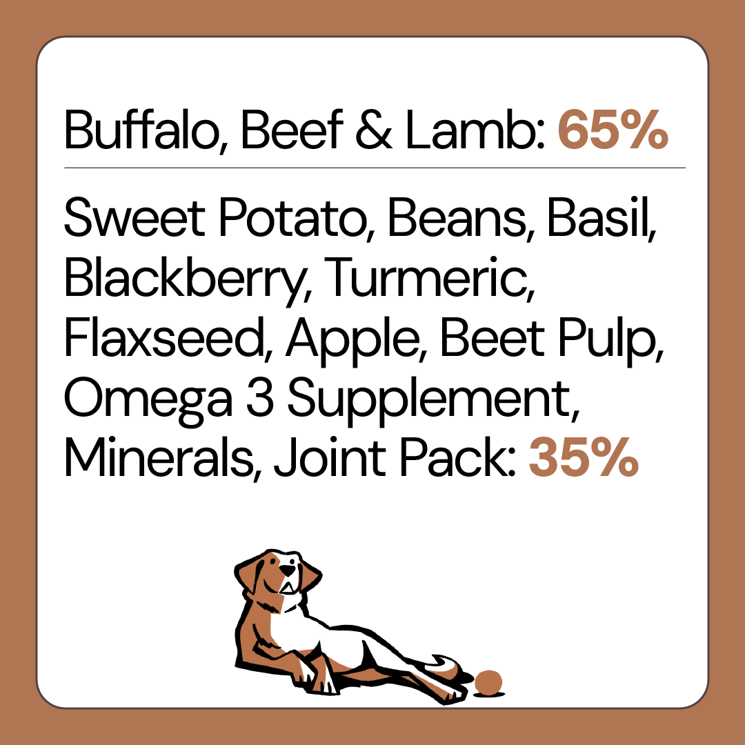 Free Range Buffalo Beef Grain Free Dog Food for Adult Dogs